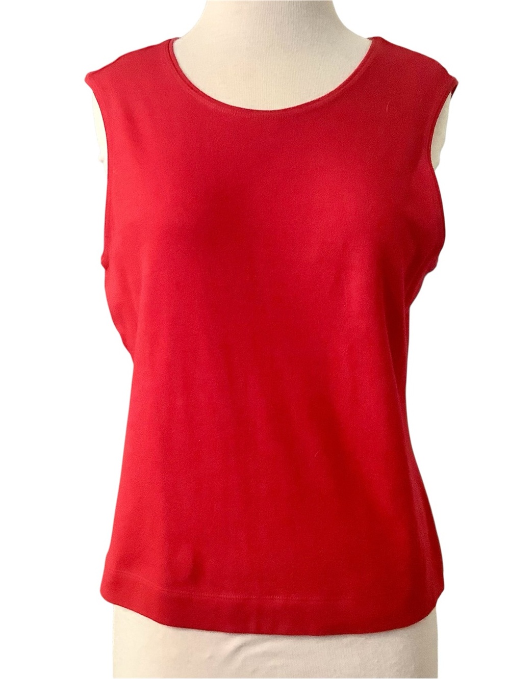 Kim Rogers Red Cotton Sleeveless Tank Top